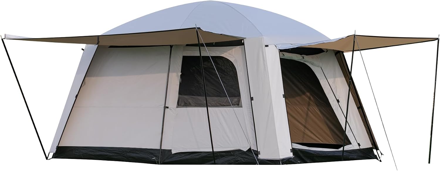 614BCQFf1CL._AC_SL1500_.jpg Double-Layer Family Cabin Tent, 4-6 Person, with Porch and Rain Protection - Image 1