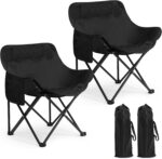 Lightweight Moon Chair 2-Pack, 600D Oxford Cloth with Storage Bag, 330 lbs Load Capacity