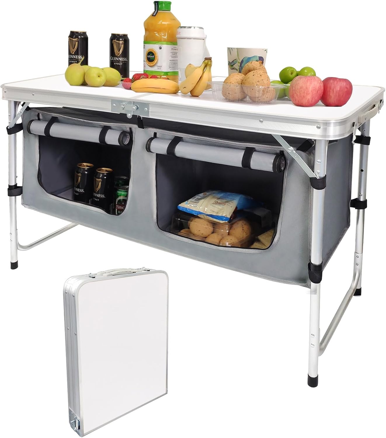 61u2d37tVL._AC_SL1500_.jpg Adjustable Height Aluminum Alloy Folding Table, Portable and Multifunctional Outdoor Model - Image 1