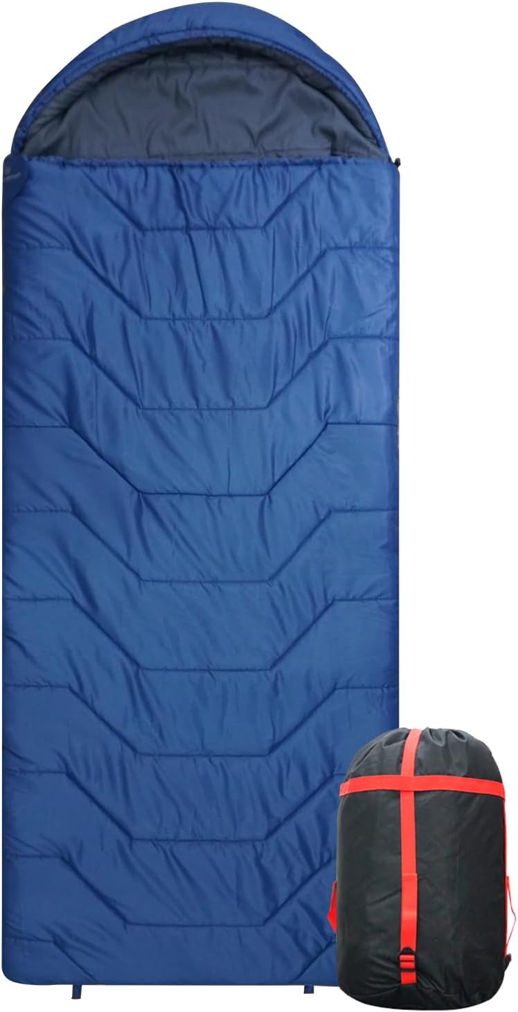 61wY1BdMJLL._AC_SL1500_.jpg Extra Large Adult and Children's Sleeping Bag, Waterproof with Compression Bag, Family Camping Style - Image 1