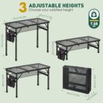 3-Foot Height Adjustable Aluminum Folding Table, 3-Foot Outdoor BBQ Table - Image 2