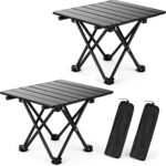 Two-Piece Ultralight Folding Camping Table, Small Beach Table with Portable Bag