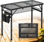 3-Foot Height Adjustable Aluminum Folding Table, 3-Foot Outdoor BBQ Table