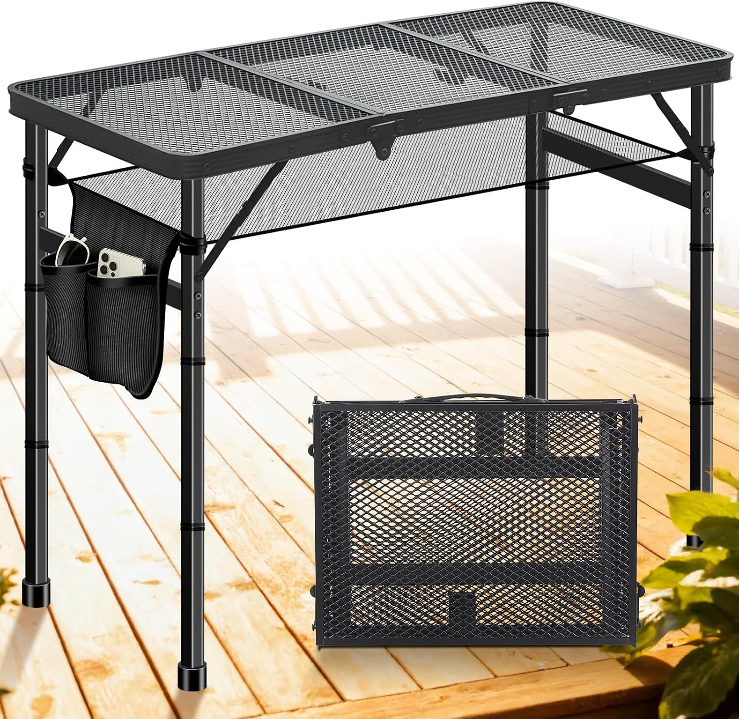 81Pv4L79roL._AC_SL1500_.jpg 3-Foot Height Adjustable Aluminum Folding Table, 3-Foot Outdoor BBQ Table - Image 1